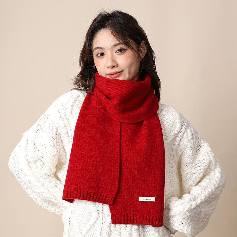 Women's & Men's Winter Warm Christmas Red Advanced Knitted Scarfs