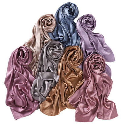 Women's Malaysia Silky Satin Shawl Toe Headscarf Scarfs