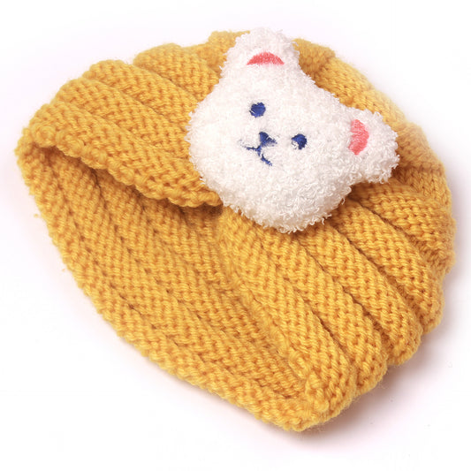 Warm Knitted Hat Cute Bear Head Kids' Headwear