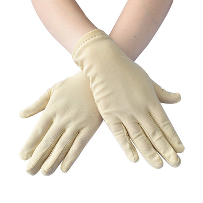 Women's Guard Milk Silk Satin Stretch Short Gloves