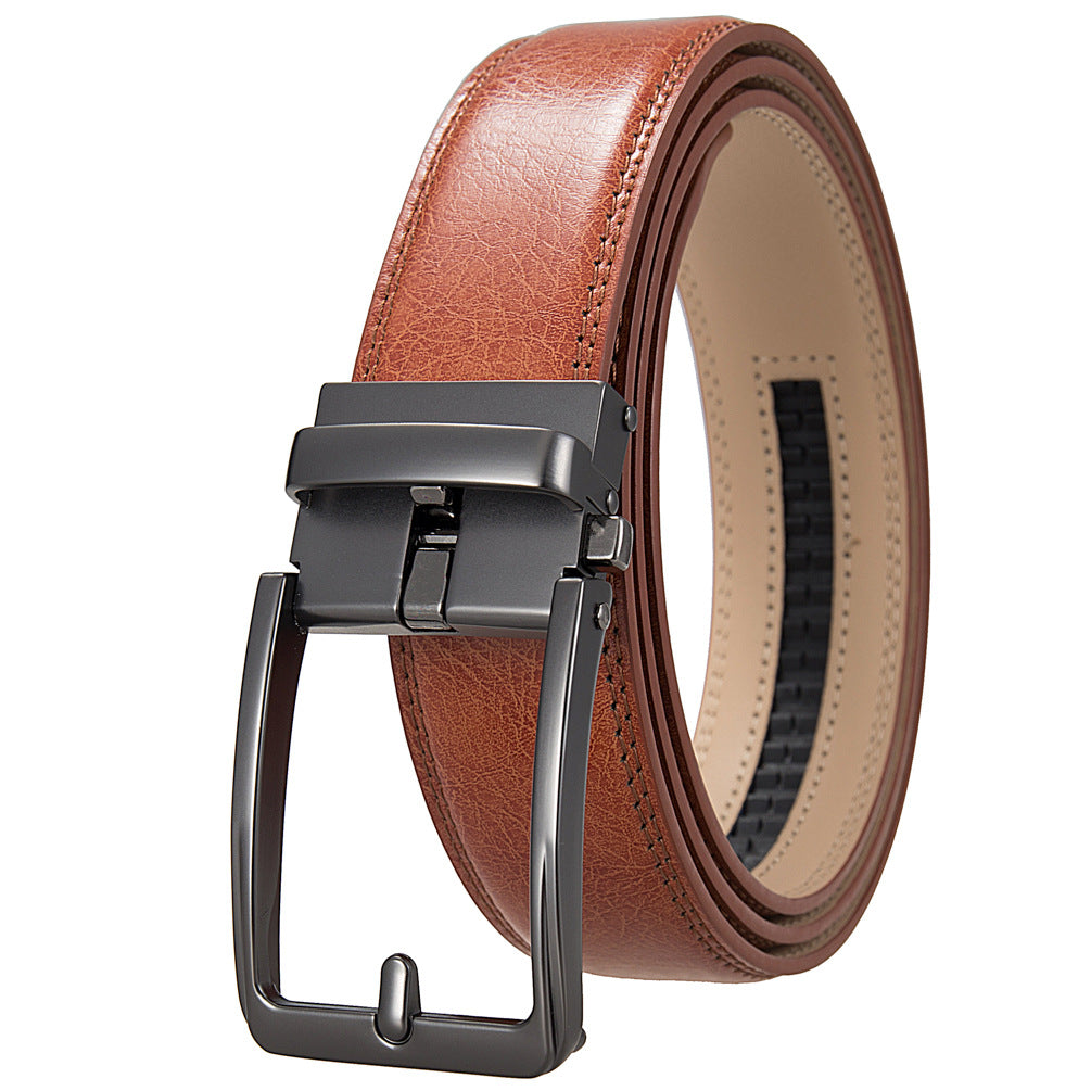 Men's Creative Automatic Buckle Split Leather Belts