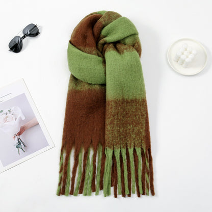 Black White Plaid Winter Warm Thickened Scarfs