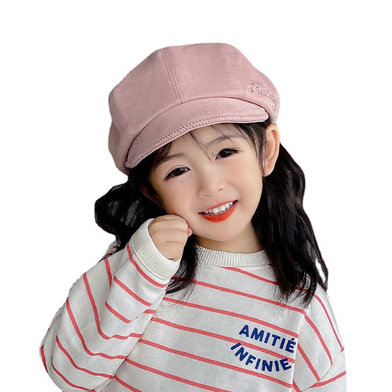 Children's Beret Hat Snapback Painter Western Style Kids' Headwear