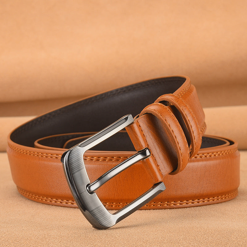 Men's Pin Buckle Cowhide Business Fashion Leisure Belts