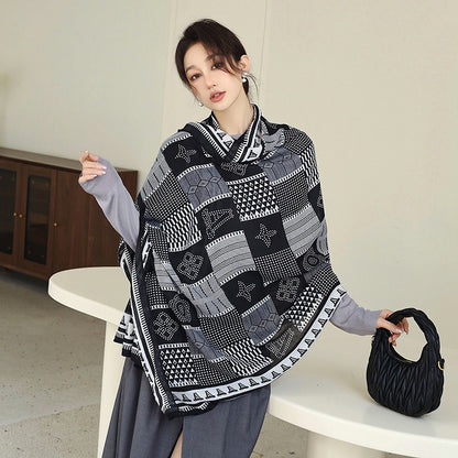 Women's Cotton Linen Fashionable Silk Travel Cloak Outdoor Scarfs