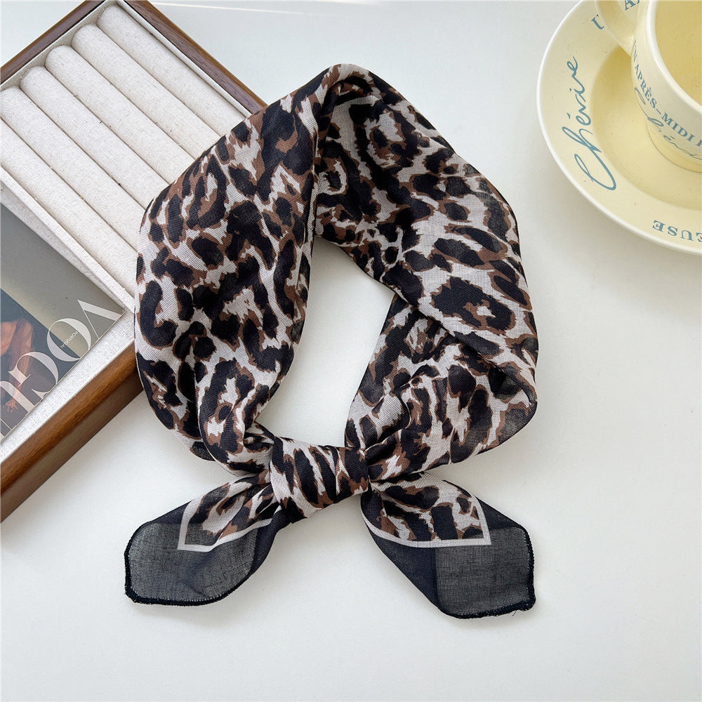 Women's Linen Small Square Towel Neck Decorative Scarfs