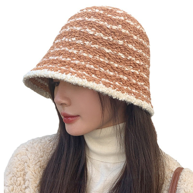 Women's Bucket Hat Striped Big Head Circumference Plain Hats & Caps