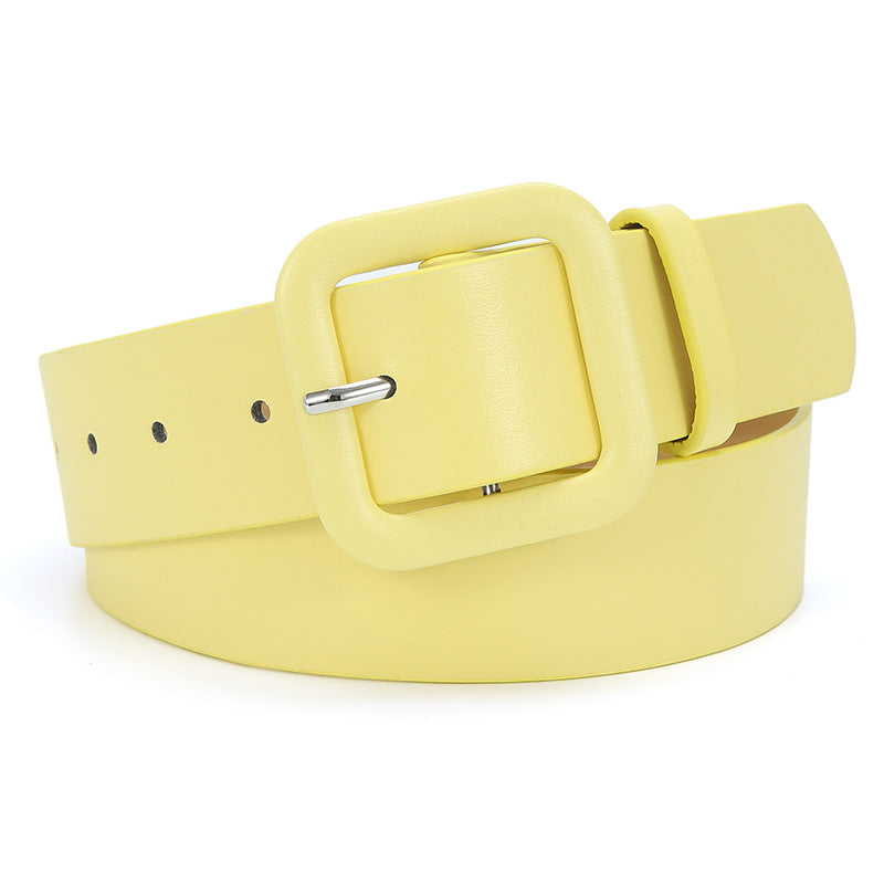 Women's Korean Style Square Buckle Candy Color Belts