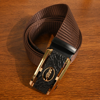 Men's Canvas Pin Buckle Fashion Green Toothless Belts