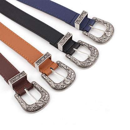 Women's Of Popular Carved Three-piece Retro Casual Versatile Belts