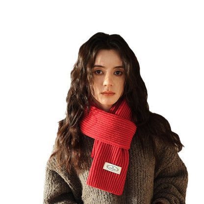 Women's & Men's Color Korean Style Solid Woolen Knitted Scarfs