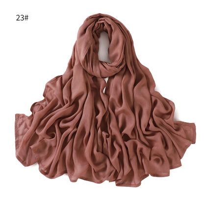 Wide Brim Thin Modal Monochrome Rayon Breathable Shawl Cotton Scarfs