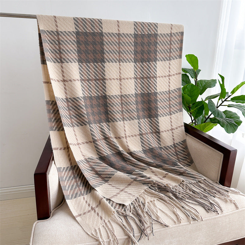 Women's British Plaid Simple Warm Thickened Popular Scarfs