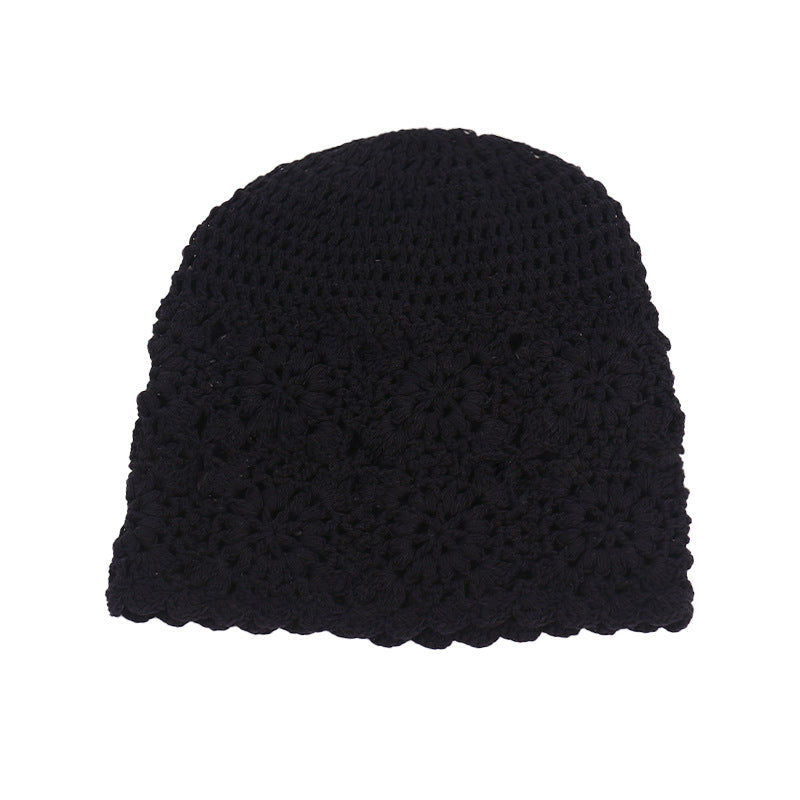 Women's Woven Hat Thin Hollow Woolen Retro Artistic Knitted Hats & Caps