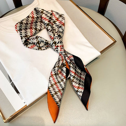 Pattern Decoration Mid-length Artificial Silk Curling Plain Scarfs