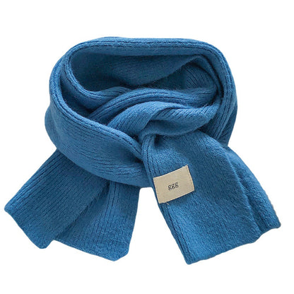 Macron Color Gentle Furry Knitted Solid Scarfs