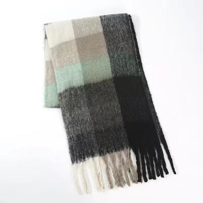 Women's Yu Thick Warm Korean Plaid Shawl Scarfs