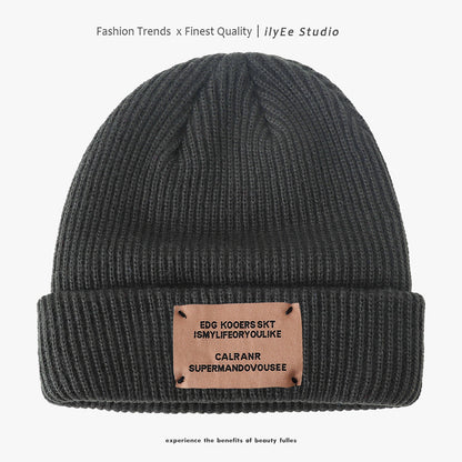 Trendy Vintage Patch Couple Woolen Female Winter Series Hats & Caps