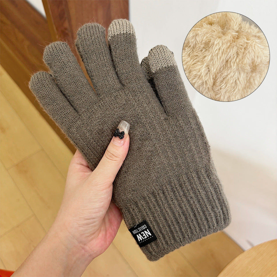 Men's Double Layer Knitting Wool Winter Cold Protection Gloves