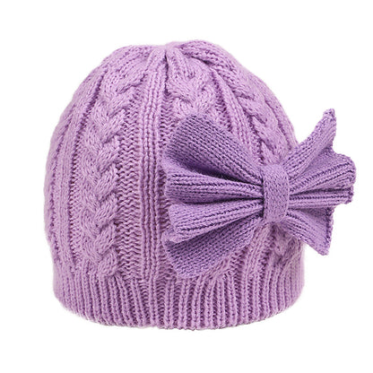 Children's Sweet Bowknot Hat Winter Warm Kids' Headwear