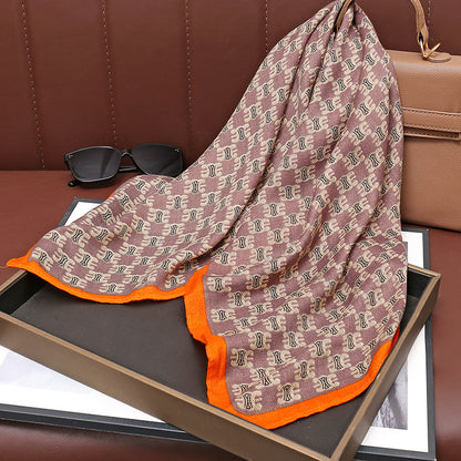 Women's Cotton Linen Square Korean Style Printed Fashion Sweet Tie Scarfs