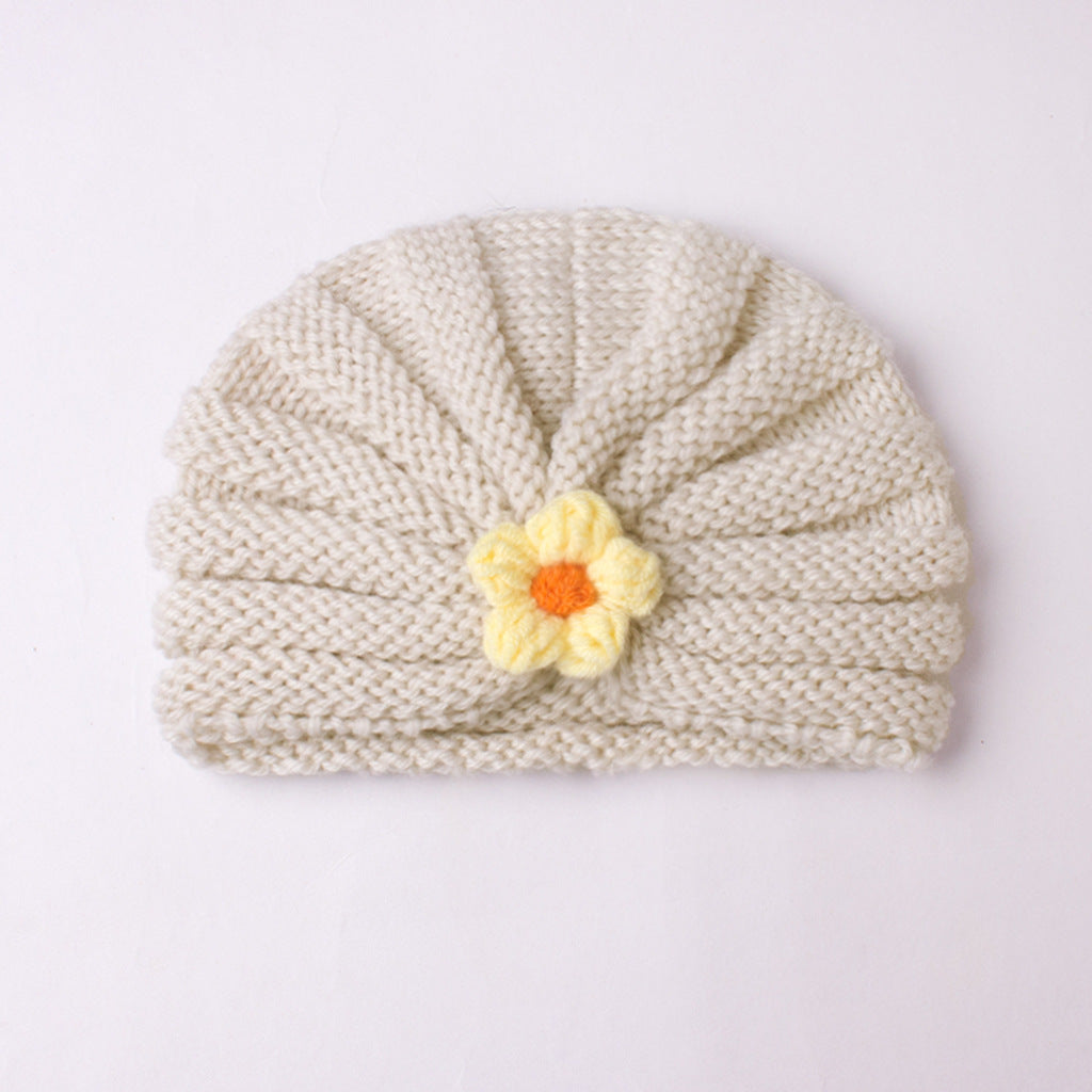 Children's Keep Warm Knitted Hat Cute Flowers Kids' Headwear