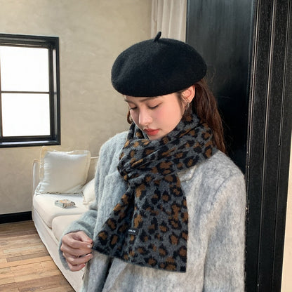 Women's Print Knitted Wool Winter Thickened Blended Temperament Scarfs