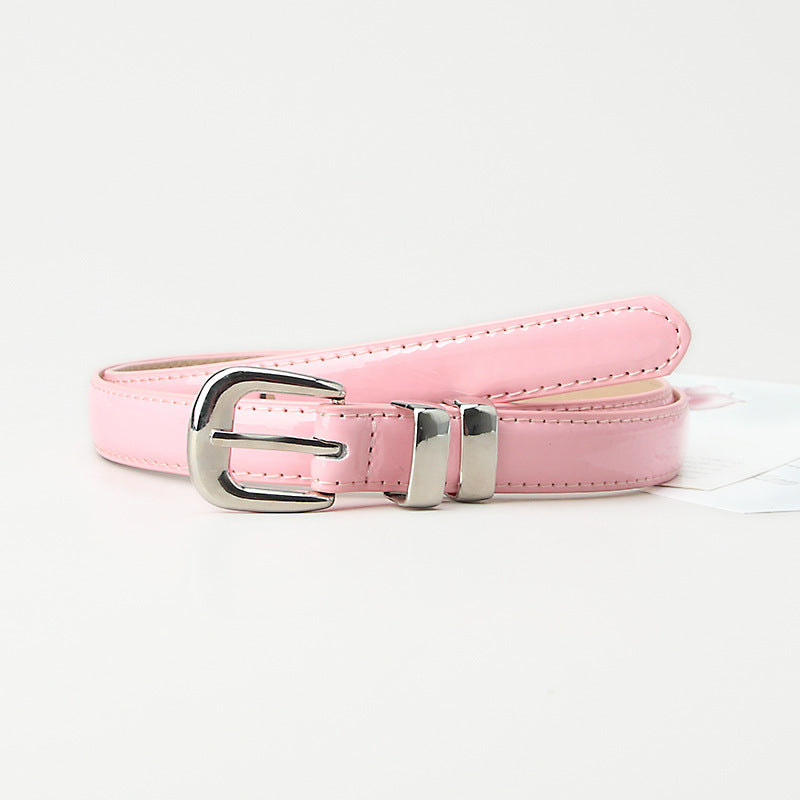 Women's Korean Style Versatile Alloy Thin Candy Color Belts