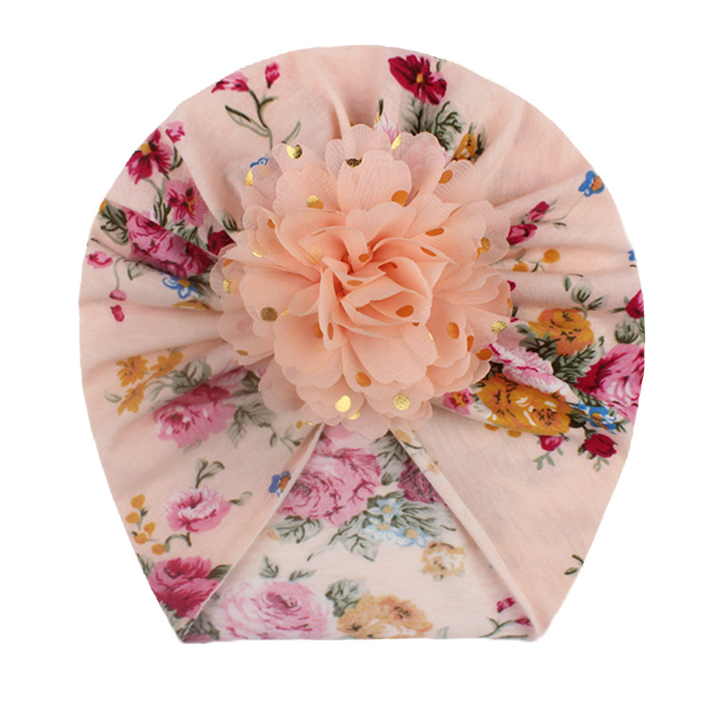 Children's Bronzing Flower Hat Printed Sleeve Comfortable Kids' Headwear