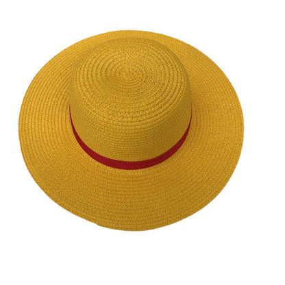 Children's Anime Hat Yellow Straw Paper Sun Kids' Headwear