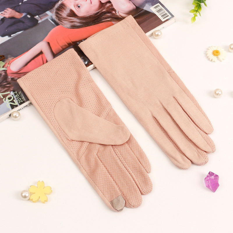 Women's Type Sunscreen Driving Biking Bear Cloth Gloves