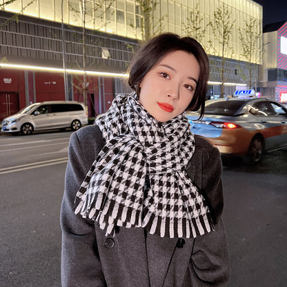 Women's High-grade Plaid Shawl Autumn Versatile Fashion Double-sided Scarfs