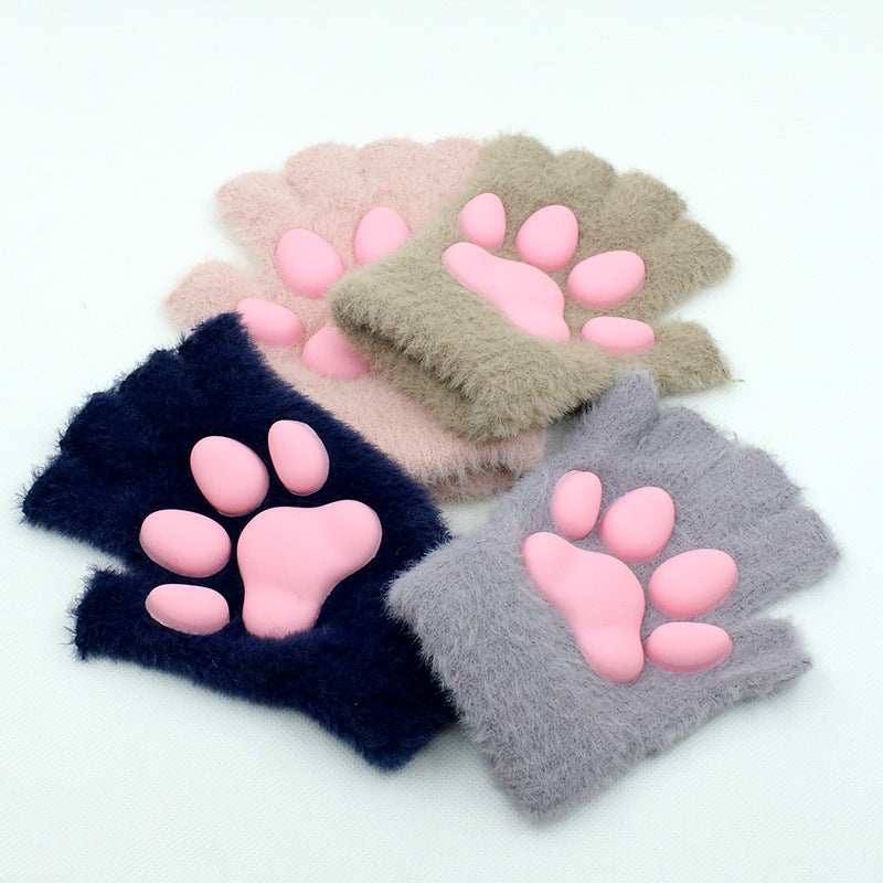 Silicone Cat's Paw Cute Cat Plush Gloves