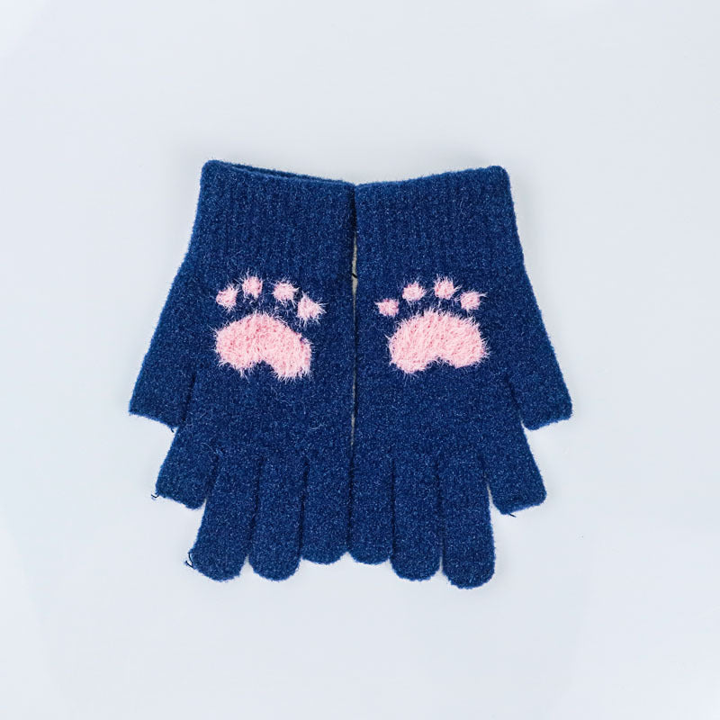 Women's For Thickened Fleece Touch Screen Exposed Gloves