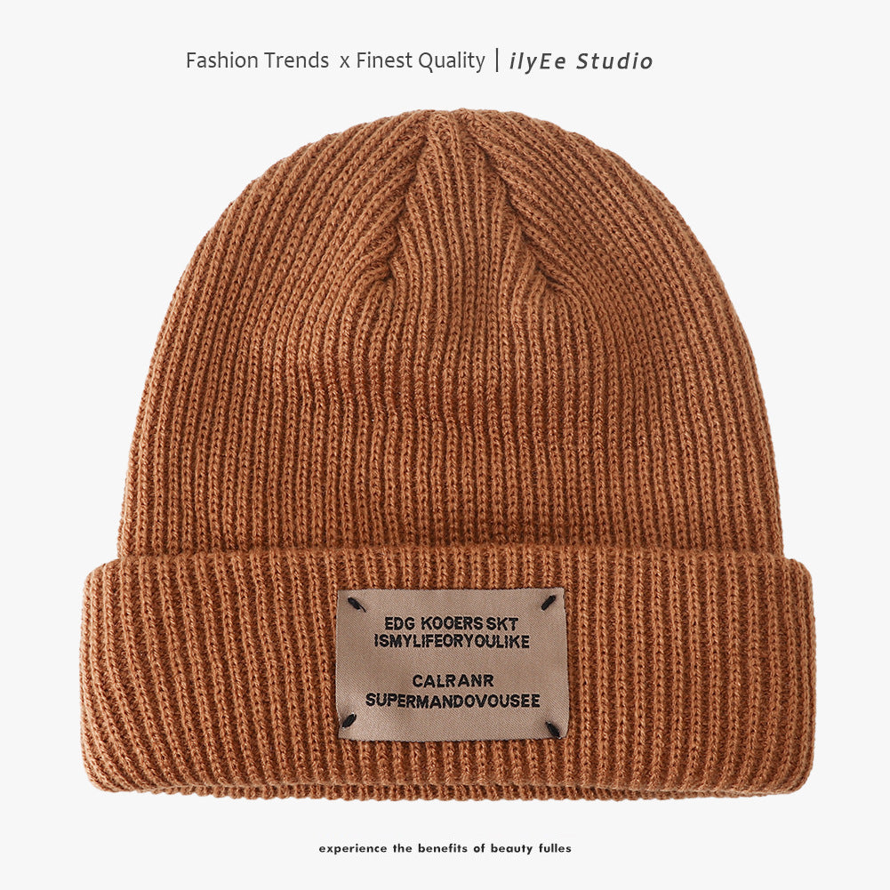 Trendy Vintage Patch Couple Woolen Female Winter Series Hats & Caps