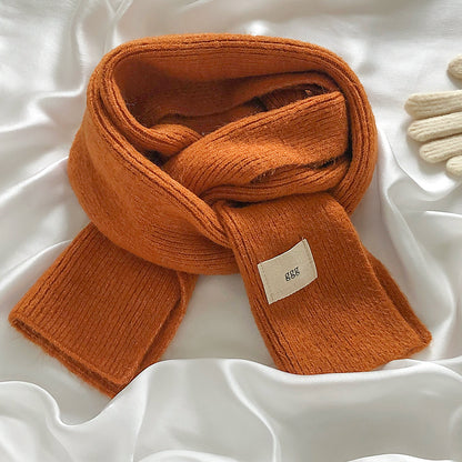 Macron Color Gentle Furry Knitted Solid Scarfs