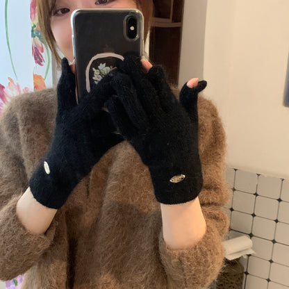 Women's Winter Thermal Good-looking All-inclusive Exposed Touch Gloves