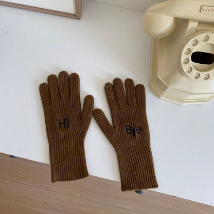 Winter Warm Letter For Couple Long Gloves