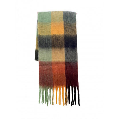 Warm Rainbow Plaid Long Soft Glutinous Scarfs