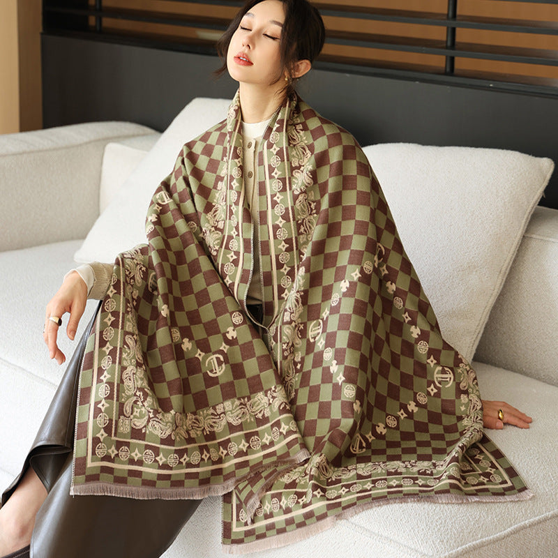 Women's Outer Wear High-grade Shawl Blanket Office Scarfs