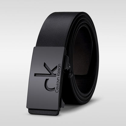 Men's Leather Automatic Buckle Wear Casual Business Cowhide Belts