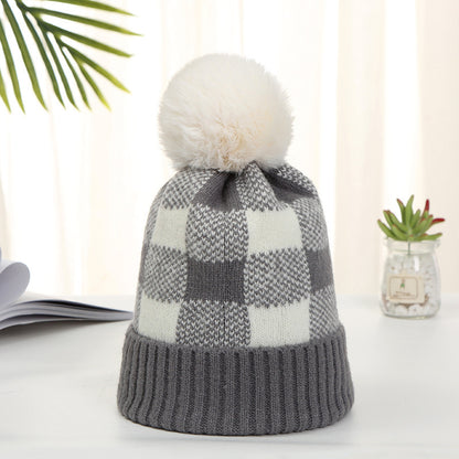 Women's Korean Warm Hat Fresh Literature Art Plaid Hats & Caps