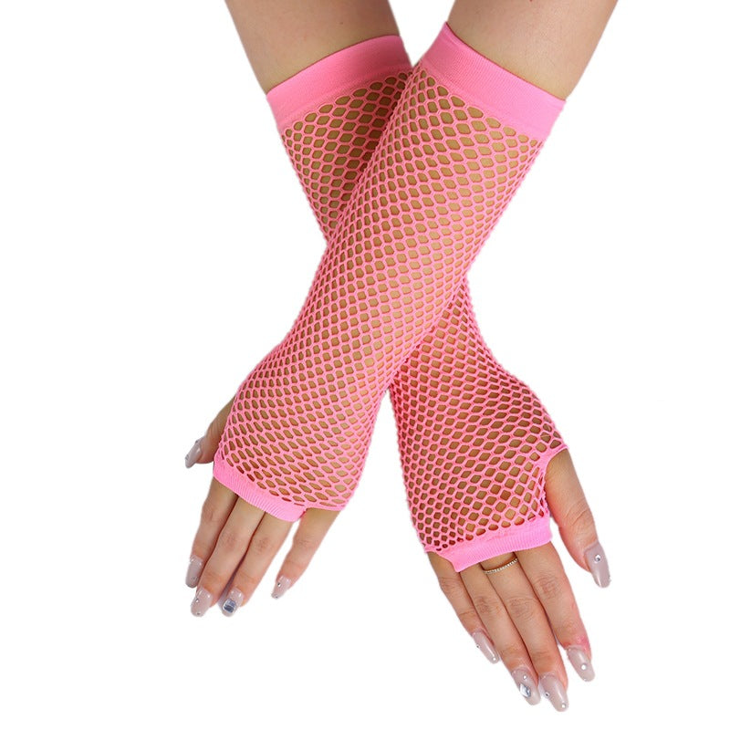 Stretch Sexy Sleeve Cover Punk Half Gloves