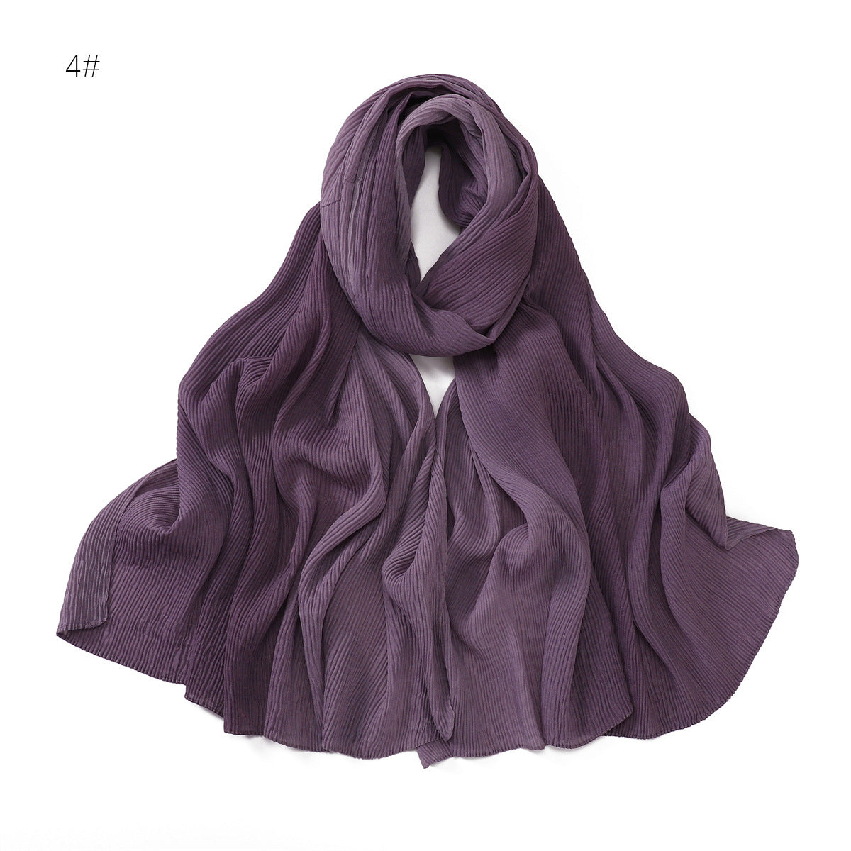 Women's Fashion Travel Gradient Color Pleated Composite Scarfs