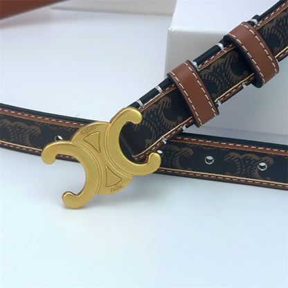 Women's Arc Leather Thin Summer Decoration Matching Dress Belts