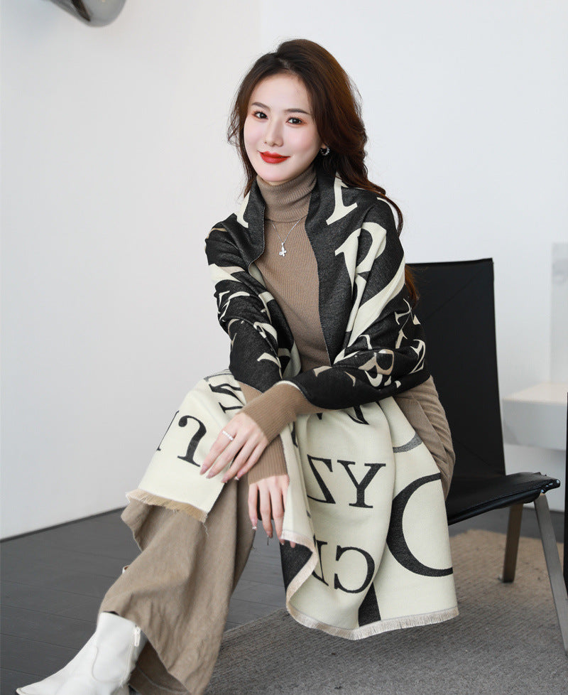 Women's Winter Fashionable Korean Thick Warm High-grade Scarfs