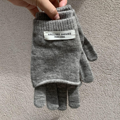 Women's Knitted Twin Thickened Winter Riding Wool Gloves