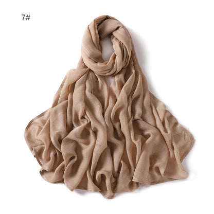 Wide Brim Thin Modal Monochrome Rayon Breathable Shawl Cotton Scarfs