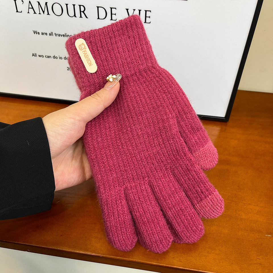 Women's Korean Knitted Thermal Winter Cold Protection Gloves