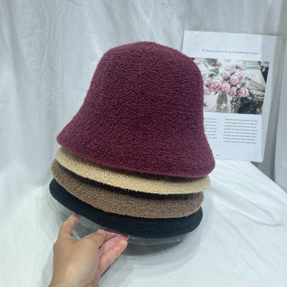 Women's Simple Plush Fisherman Hat Plain Casual Hats & Caps